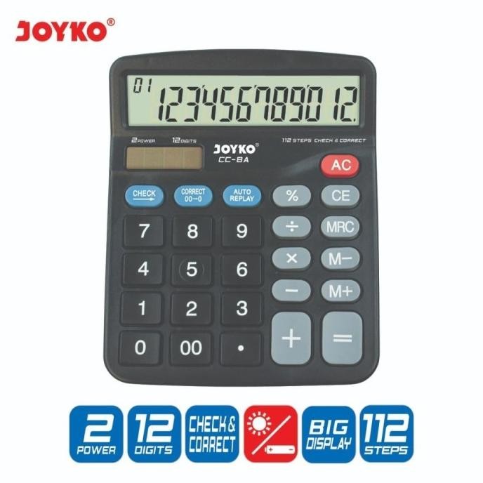 

Vd08 Im31 Joyko Cc-8A Check & Correct Calculator 12 Digit - Kalkulator Meja Color Cc 8A Original