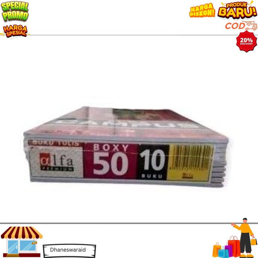 

(Pak) Alfa Buku Tulis Campus 50 Lembar Isi 10 Pcs Ukuran Boxy D Best Seller