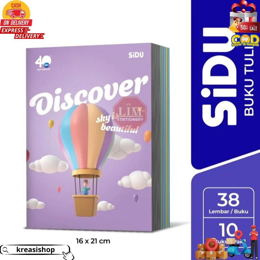 

Ready Cod!! Buku Tulis Sidu 58/38 Lembar (1Pack/10Pcs) Sinar Dunia D Gratis Ongkir