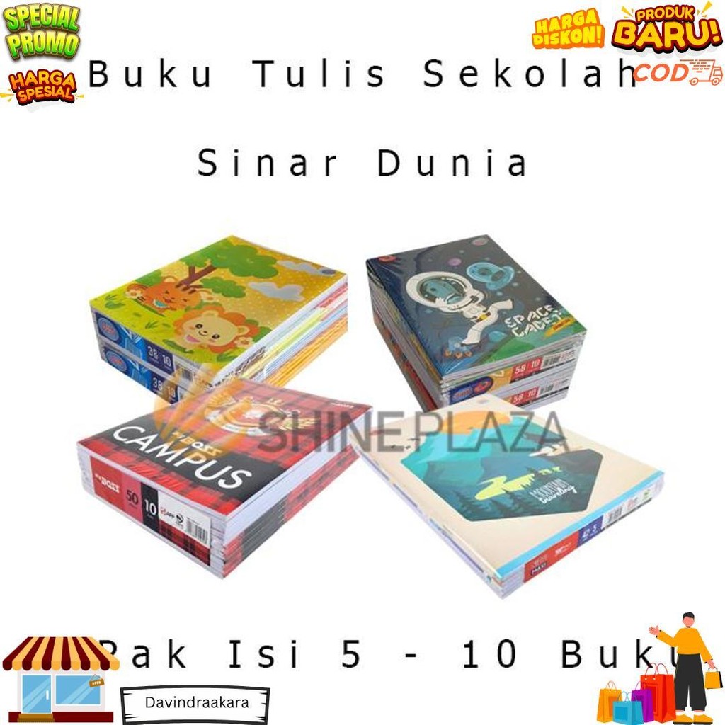 

[Pack] Buku Tulis Sekolah Anak Sidu Big Boss Skola 38 42 50 58 78 100 Lembar 1 Pak Sinar Dunia Bigboss Maxi D Termurah