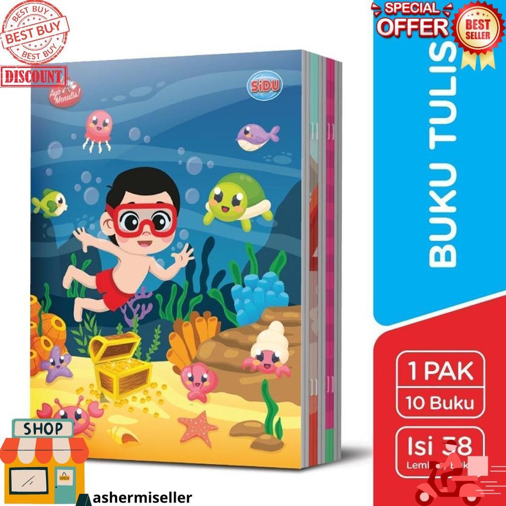 

1 Pak / 10 Buku Tulis Sidu 38 Sinar Dunia 38 Lbr D Sale