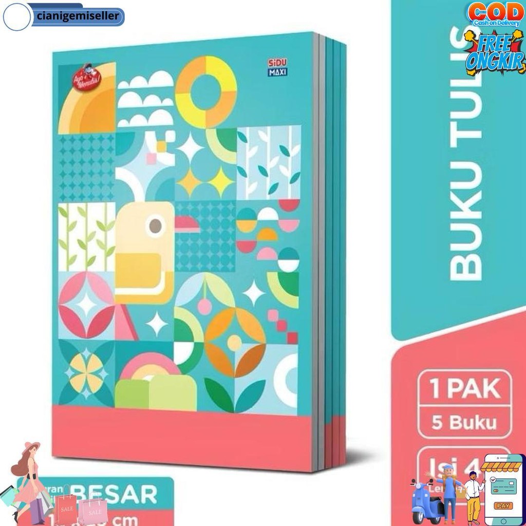 

Buku Tulis Sidu Maxi 42 Lembar (1 Pak = 5 Buku) / Buku Boxy Panjang D Termurah
