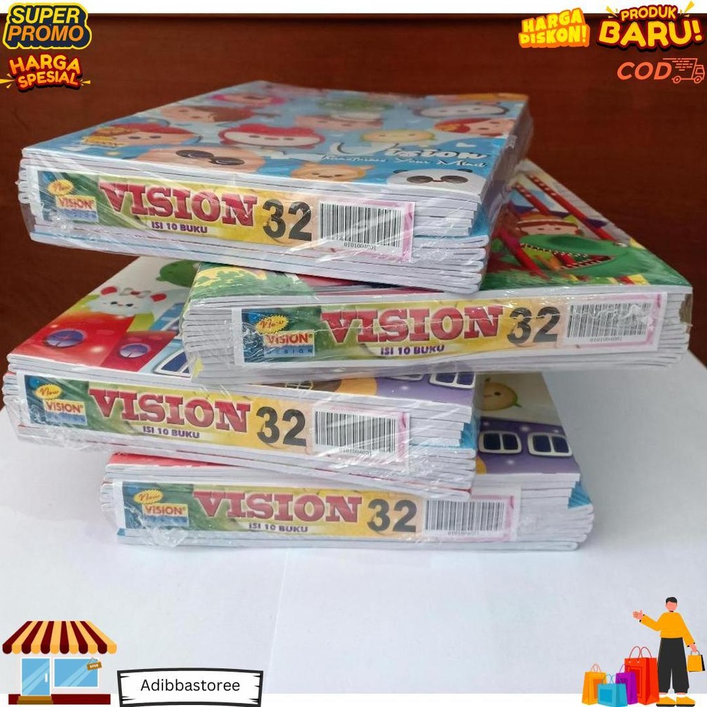 

[ Pak ] Buku Tulis Vision 32 Lembar Grosir (Isi 10 Buku) D Termurah