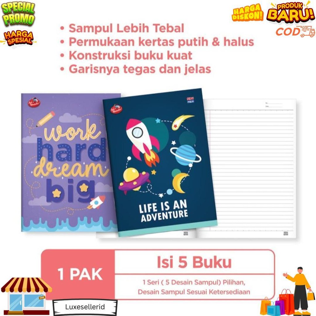 

Buku Tulis Sidu Maxi 42 Lembar - 5 Buku D Promo 4.4