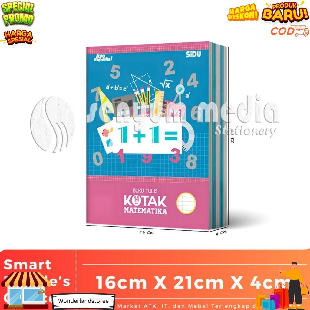 

Buku Tulis Sinar Dunia Sidu Kotak Besar Sq14 38 Lembar (1 Pack Isi 10 Buku) (S:Pak) D Best Seller