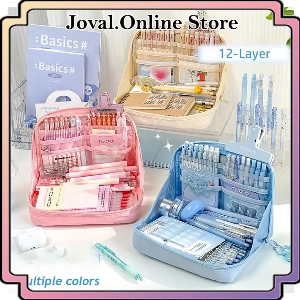 

''Terlaris" Pensil Korea Jumbo 12 Layer Kanvas Nylon Murah