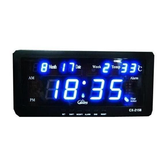 Jam Digital Meja dan Dinding CX-2158 Listrik Biru LED Stok Terbatas