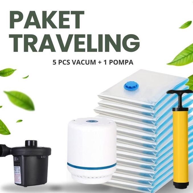 Vacum Transparan/Vacum Bag Pakaian/Set Paket Vacum Plastik /Vacum Bag/Plastik baju travel/Vacum Bag 