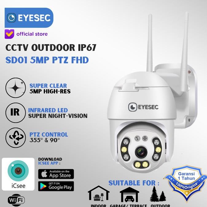 Kamera CCTV Outdoor IP67 5MP WIFI Tuya Color Night Vision - CCTV SD01