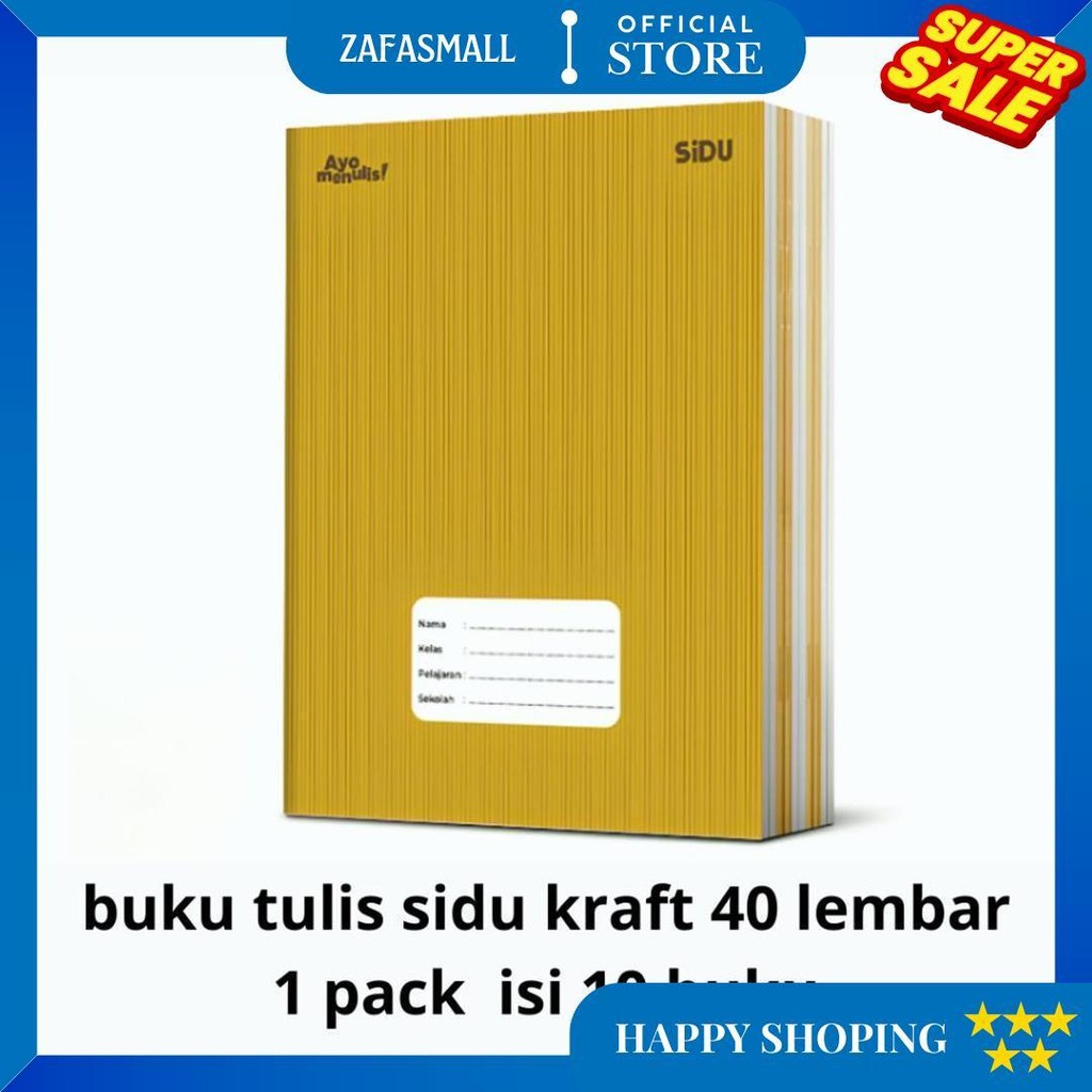 

(1 Pack) Buku Tulis Sinar Dunia / Sidu Kraft 40 Lembar Ukuran Kwarto - Buku Tulis Sidu Sampul Craft Coklat Polos 40 Lembar D Cod