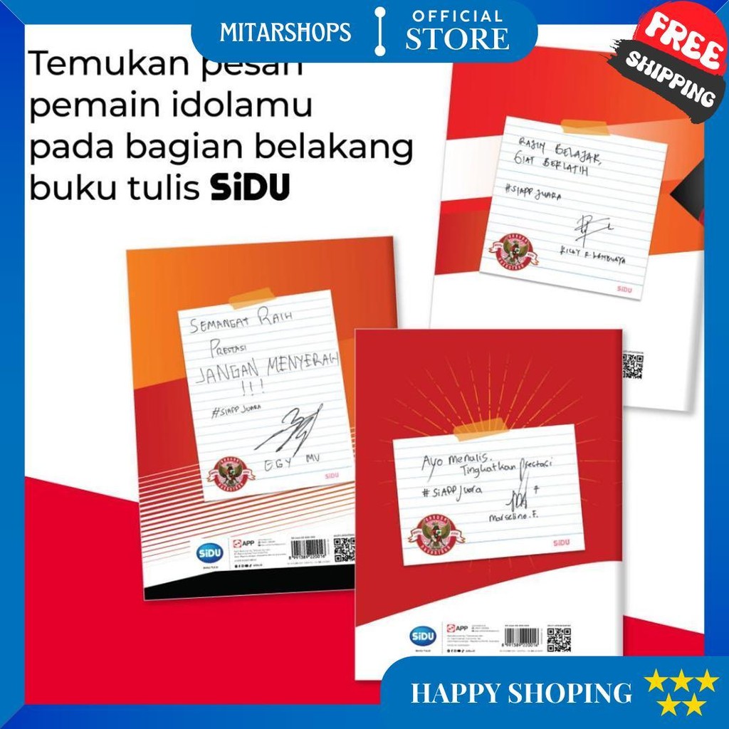 

Sidu Buku Tulis Timnas 38 Lembar - 10 Buku D Gratis Ongkir
