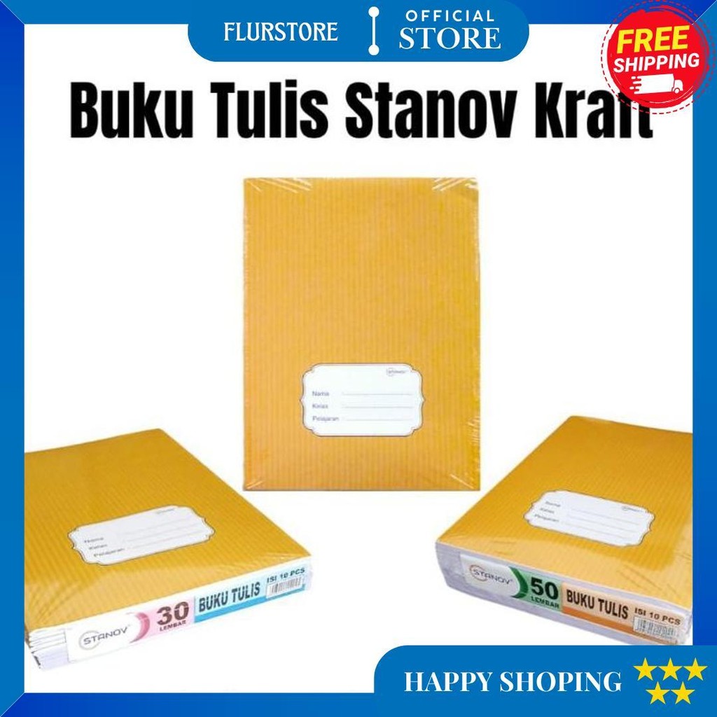

Buku Tulis Kwarto Stanov 50Lembar Kraft / Coklat (10Pc) D Promo Puncak