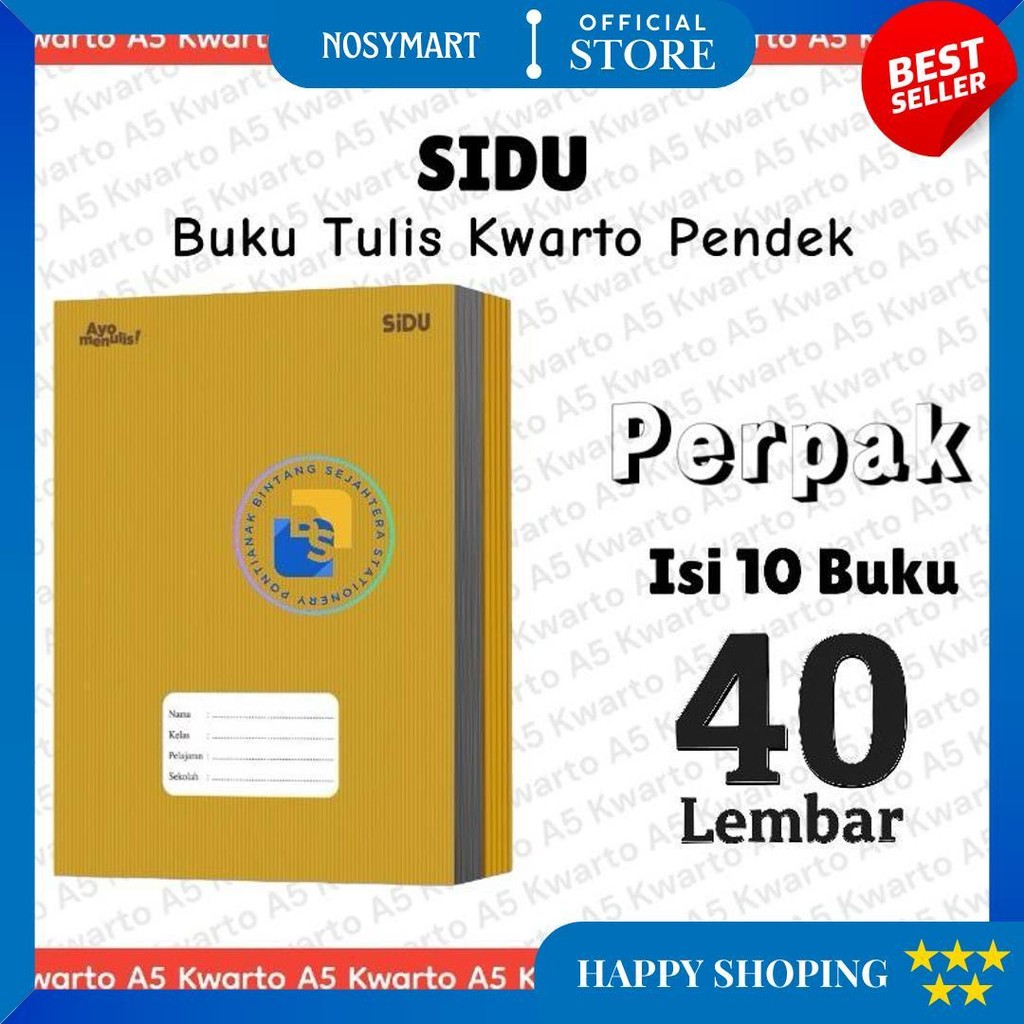 

10 Buku - Sidu Buku Tulis 40 Lembar Kraft Polos Sampul Coklat D Promo 4.4