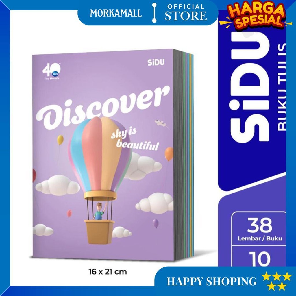 

[ Pak ] Buku Tulis Sidu Sinar Dunia 38 Lembar Grosir (Isi 10 Buku) / Skola 38 D Gratis Ongkir