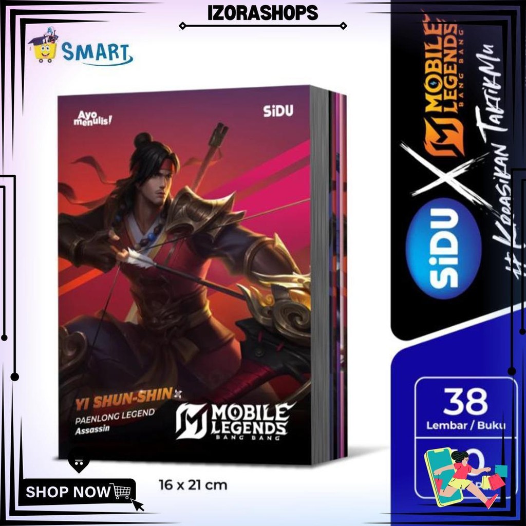 

(1 Pak) Sidu Buku Tulis Eb 38 Mobile Legend 1 Pak Isi 10 Buku / Buku Tulis Sidu Isi 38 Lembar 1 Pak D Sale