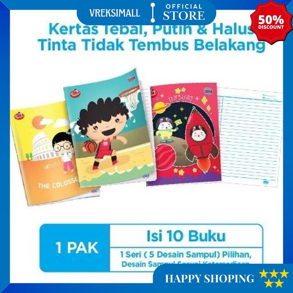 

Buku Tulis Sidu 58 Lembar / Buku Tulis Bergaris [Pack-10 Pcs] D Best Seller