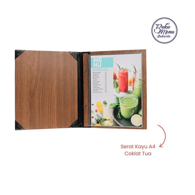 

Buku Menu Jakarta - Buku Menu Kayu Vinyl Jepit Baut Isi Plastik Mika A4 Coklat Tua - Cafe, Coffee Shop, Restoran, Hotel LS