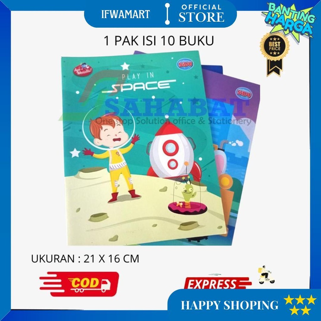 

Sidu Buku Tulis 32 Lembar / Buku Tulis Murah / Buku Anak Sekolah 1 Pak Isi 10 Buku D Cod