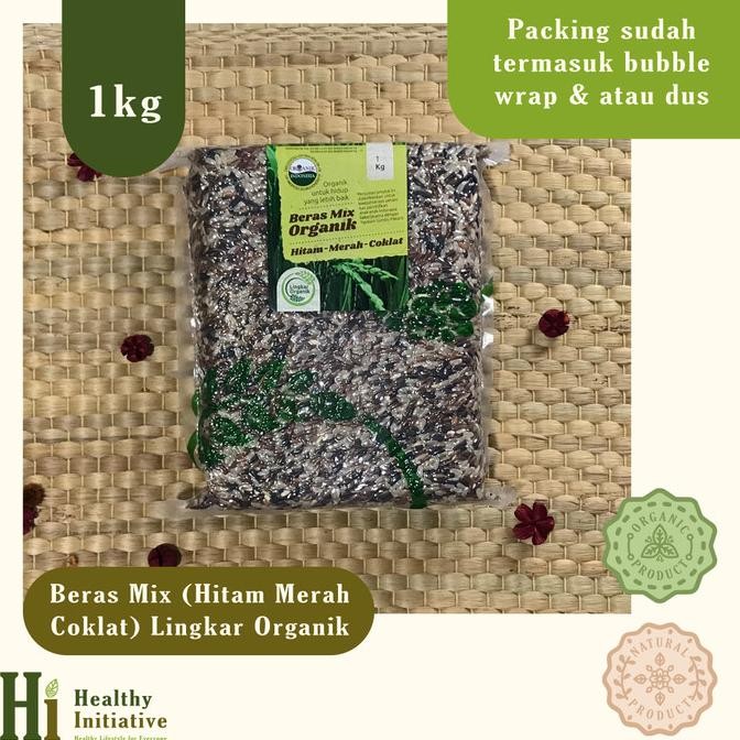 

tersedia beras mix hitam-merah-coklat lingkar organik 1kg