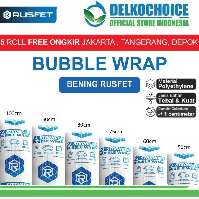 

tersedia plastik bubble wrap packing rusfet bening 50m tebal bubblewrap roll