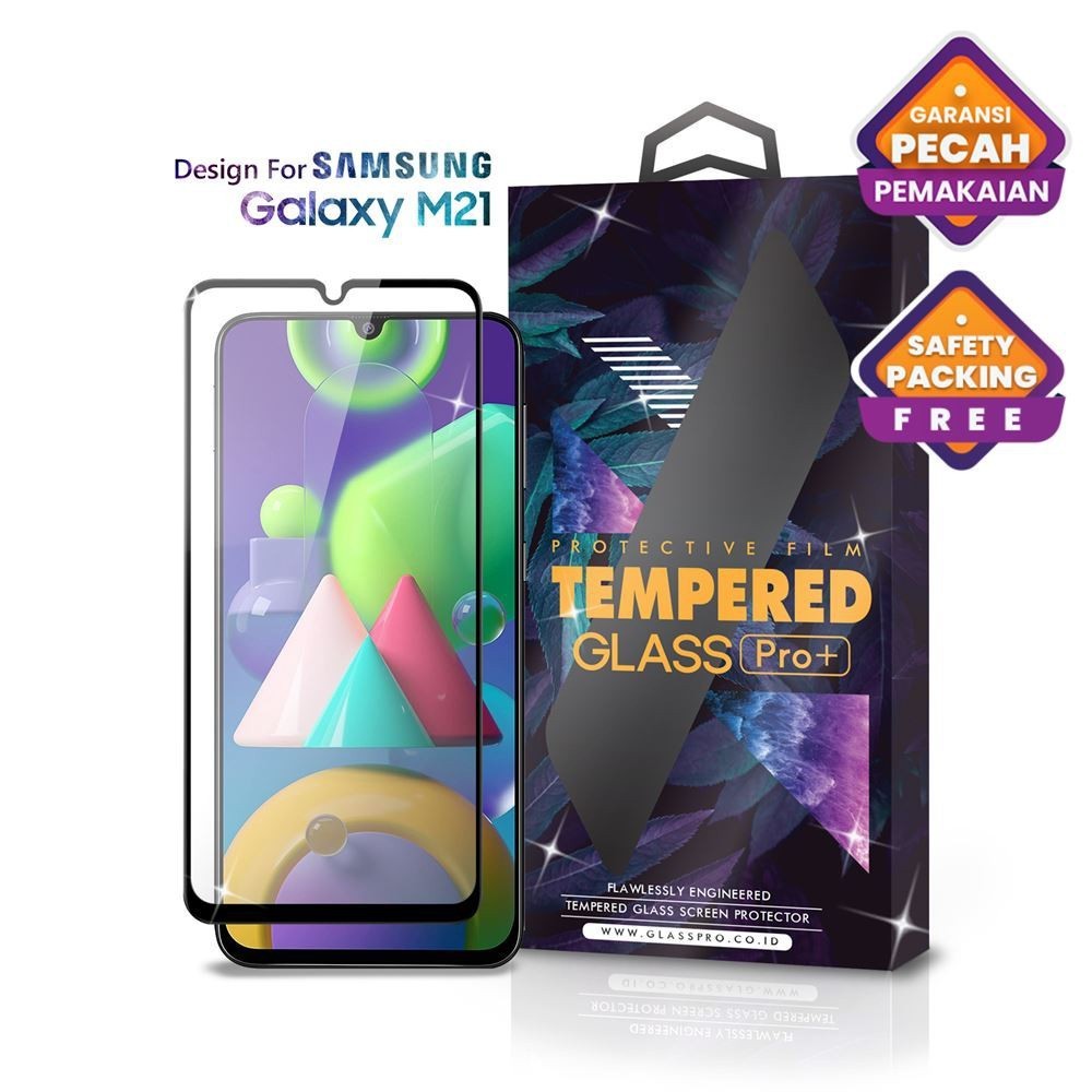 GLASS PRO Tempered Glass SAMSUNG GALAXY M21 - Full Cover -  Not Hydrogel Anti Spy