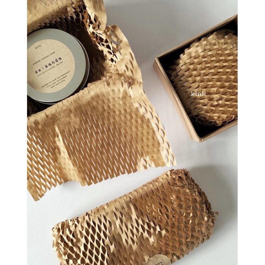 tersedia kraft paper honeycomb bubble wrap eco friendly kertas bungkus