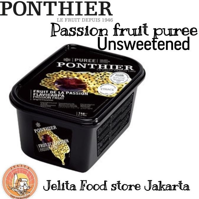 

Diskon! Ponthier Passion Fruit puree unsweetened Frozen 1kg - buah beku