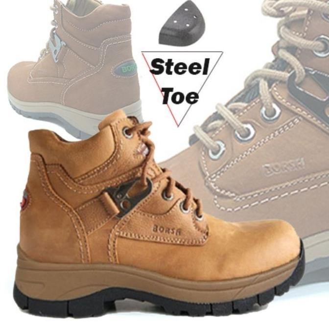 Diskon Sepatu Safety Boots Pria Kulit Ujung Besi Borsa Wildbull Stout ST 2