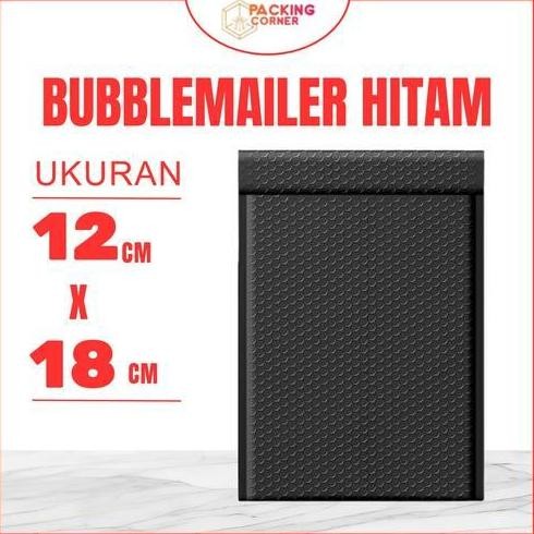 

tersedia amplop bubble mailer wrap 13x18 cm hitam premium quality murah