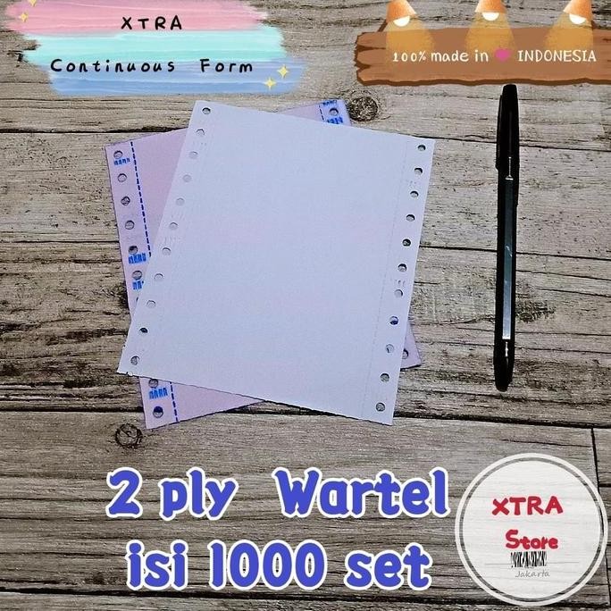 

Kertas WARTEL 2ply Continuous Form 1/4 letter murah