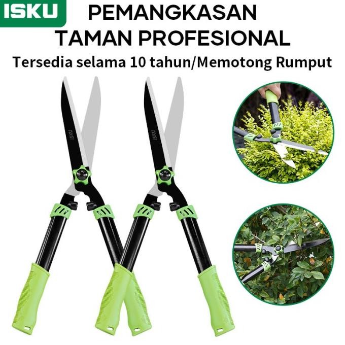 Murah ISKU Gunting Rumput Taman Gunting tanaman gunting pangkas daun rumput Non COD