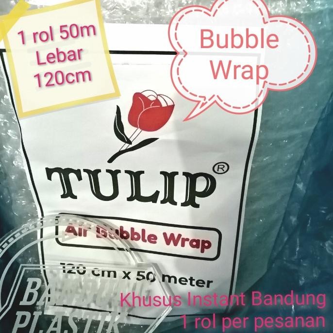 

tersedia bubble wrap putih tulip premium tebal / plastik buble 120cm 50m
