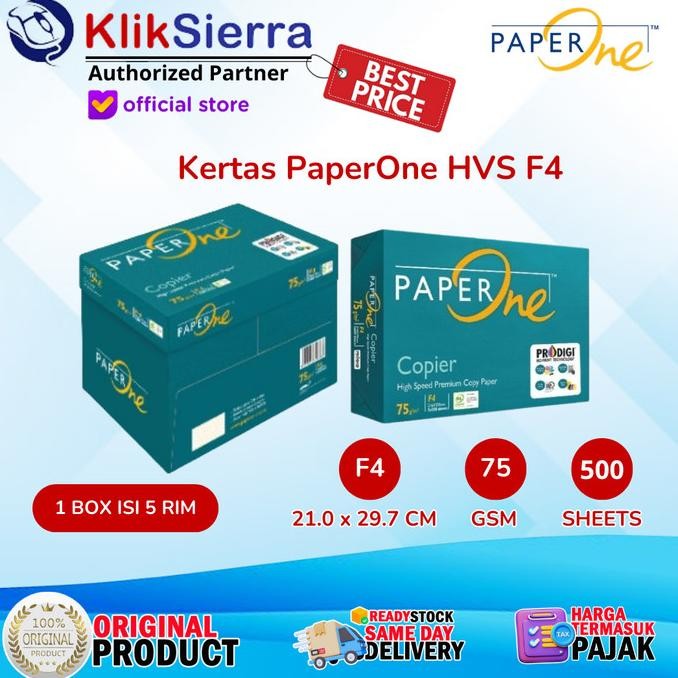 

Kertas HVS 75gr PaperOne A4 Q4 Quarto F4 A3 1 Rim 500 Lembar murah