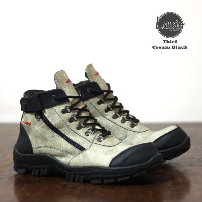 Diskon Sepatu Safety Boots Pria Resleting Samping Lavio Thief Combin Original