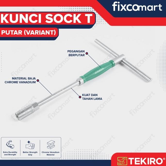 Tekiro Kunci Sock T Putar 8 mm / T-Type Wrench Rotary