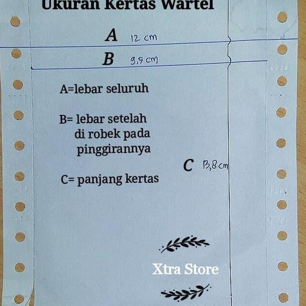 

Kertas WARTEL 1ply Continuous Form 1/4 letter murah