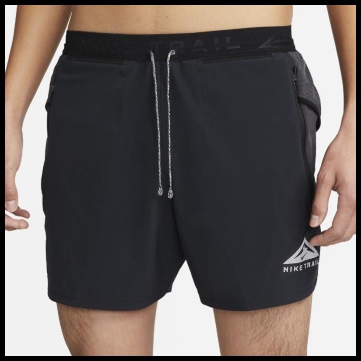 Celana Trail Nike Dri-Fit 5 Inch Brief-Lined Shorts Black Original Dv9 Original Best Seller