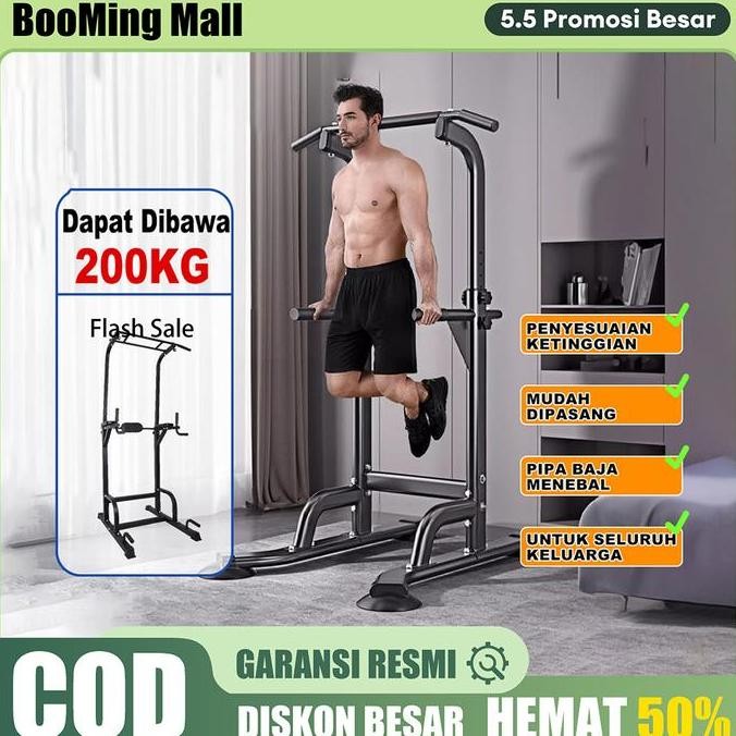 Power Tower Pull Up Bar /Station Dip Bar Pull Up/Alat Olahraga/Adjustable Height Pull Up/Multi-Funct