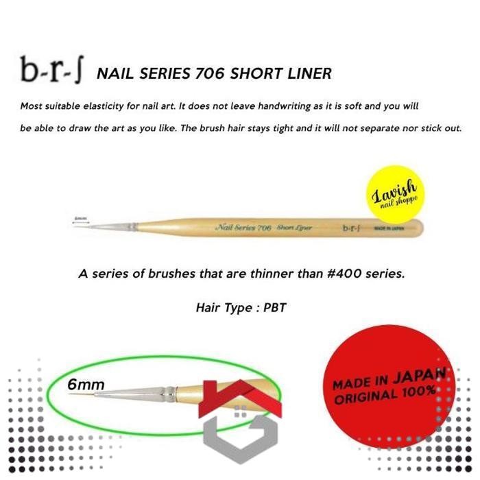 

BARU 706 SHORT LINER BRS FROM JAPAN - KUAS GARIS LURUS ART - ALAT KUKU JEPANG PREMIUM - BRUSH LINER NAIL ART