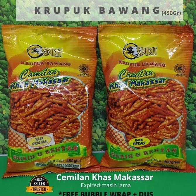 

Krupuk / Kerupuk Bawang Spirit 450gram Camilan Khas Makassar / Makasar New