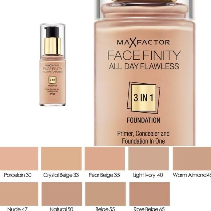 TERMURAH - Max Factor Facefinity 3in1 Foundation All Day Flawless #75 Golden