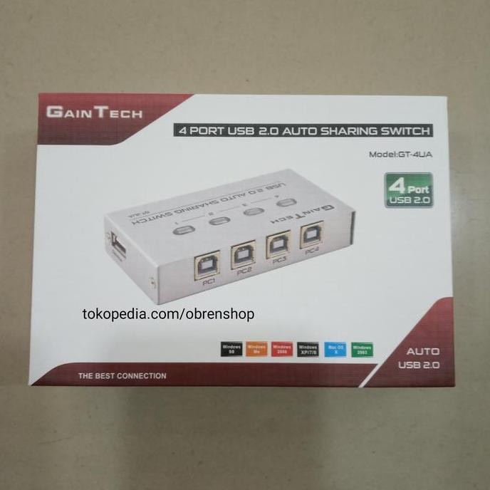TERMURAH - Auto USB Sharing Switch Printer 4 Port GAINTECH