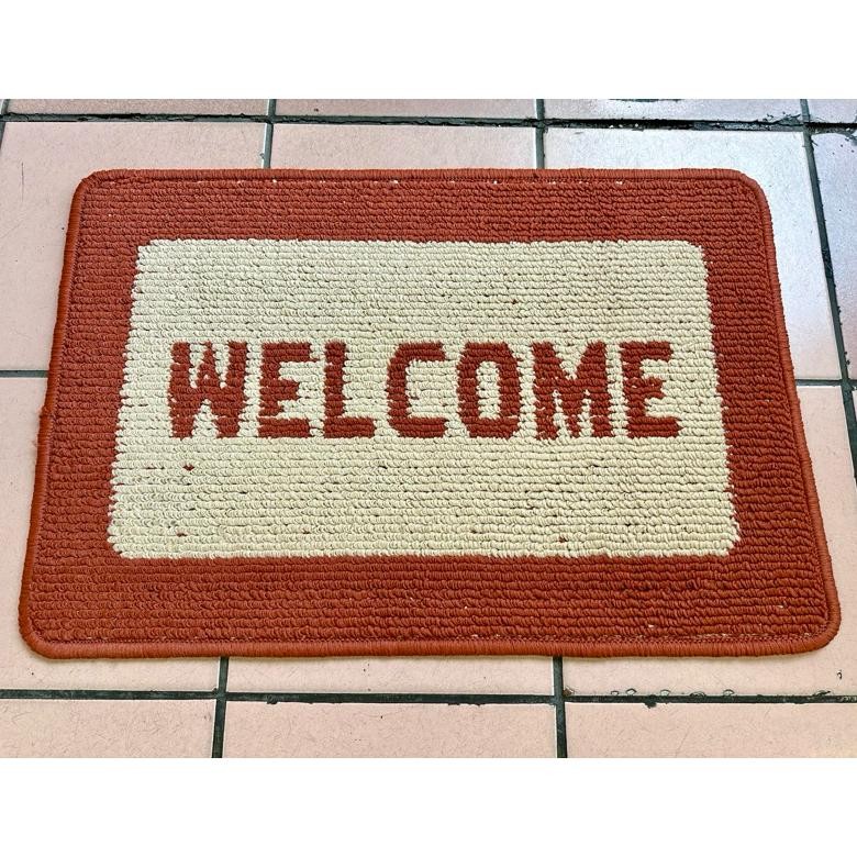 Am67 Keset Welcome Jumbo 50X75 Cm Bahan Serabut Lembut (Serap Air) Besar Buat Depan Rumah / Pintu Ma