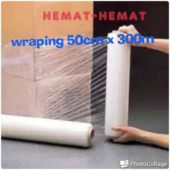 Stretch Film Putih Plastik Wraping Wrapp Bening Uk 50Cn X 300M Original