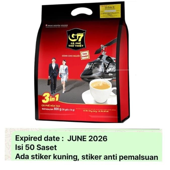 

TERBARU - 50 Sachets! G7 Trung ngunyen coffee 3in1