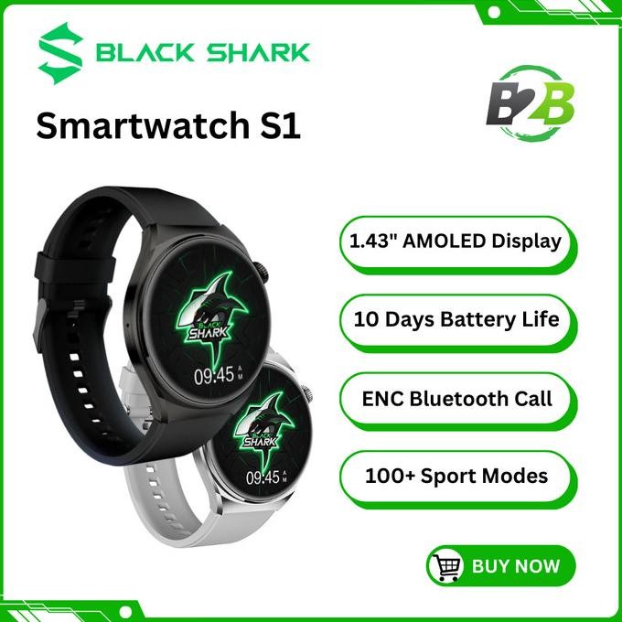 BLACK SHARK S1 SMARTWATCH AMOLED DISPLAY 100+ SPORTS MODES BLACKSHARK