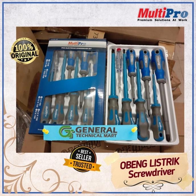 OBENG LISTRIK SET HEAVY DUTY MULTIPRO 7PCS ELECTRICAN SCREWDRIVER SET