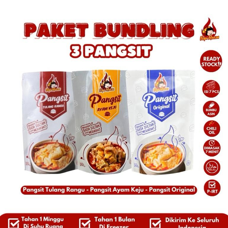 

TERLARIS NYAI MERCON PAKET BUNDLING PANGSIT RANGU, AYAM KEJU & ORI FULL AYAM Siap kirim