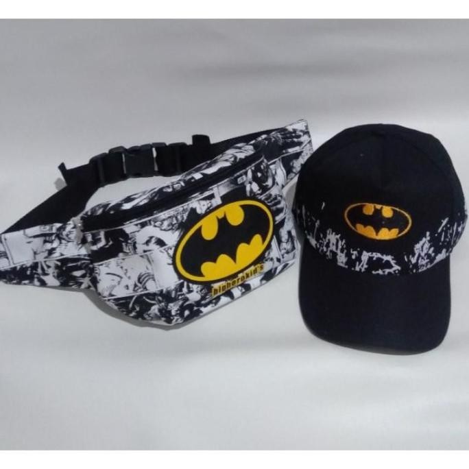 Original Bighero 2In1 Batman Tas Slempang Anak/Topi Baseball PS10