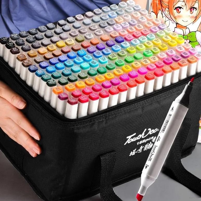 

80-262 Colors Double Headed Oily Art Marker Pen Set For Draw Sketching Oily Tip Based Markers Graffiti Manga School Art Supplies